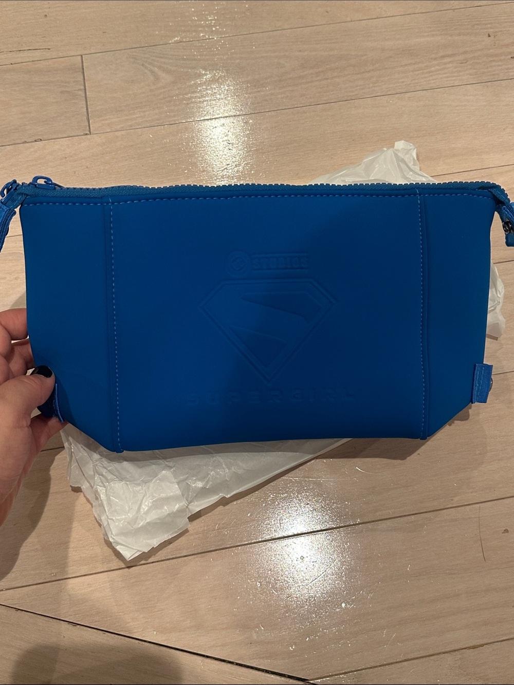 Blue SUPERGIRL-Embossed Men’s Pouch NEW